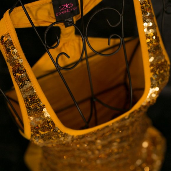 2b bebe yellow mustard / orange sequin tank top - size XS - Picture 3 of 6